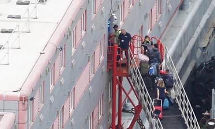 People who boarded the Bibby Stockholm barge last week before being later evacuated due to the discovery of Legionella bacteria.