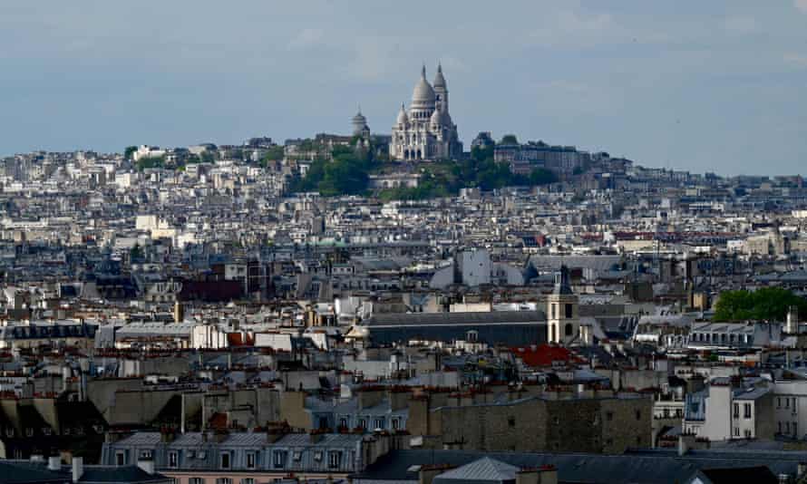 Paríž, vrátane baziliky Sacre Coeur v Sacre Coeur.