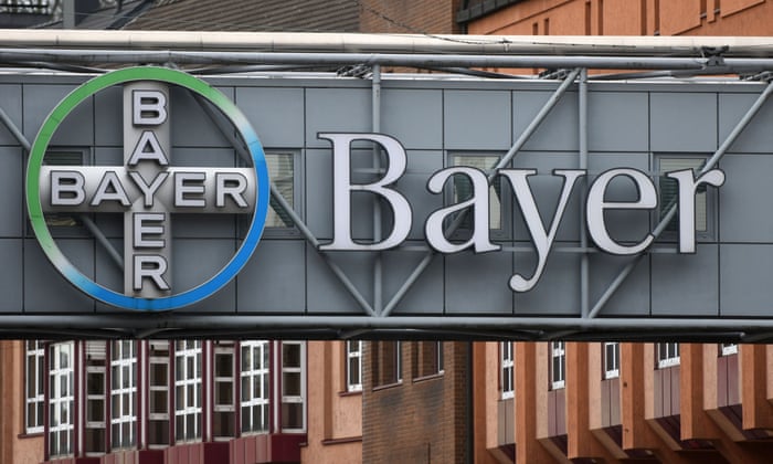The logo of German chemicals and pharmaceuticals giant Bayer at the group’s plant in Wuppertal, western Germany.