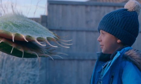 A wannabe Christmas tree named Snapper (a giant Venus flytrap), and a boy called Alfie, in the 2023 John Lewis Christmas ad.