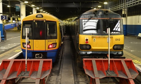 Trains wait at a closed Euston station during a rail strike in October.