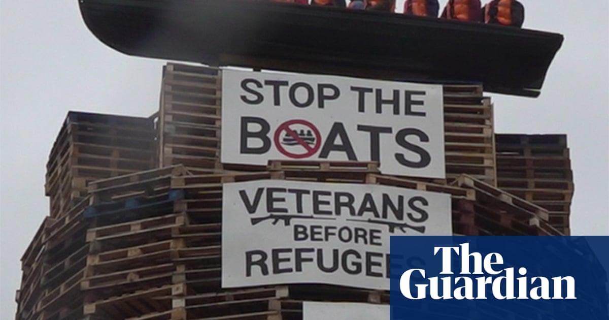 Northern Ireland politicians condemn migrants effigy on loyalist bonfire
