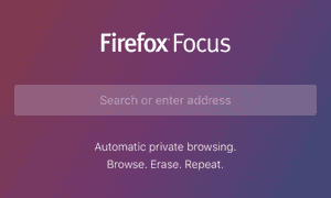 Firefox Focus’ homescreen
