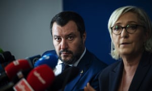 The far-right stuff … Matteo Salvini of Italy’s League and Marine Le Pen of France’s National Rally.