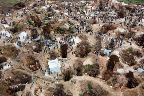 Aerial view of the Rubaya coltan mine in North Kivu, DRC