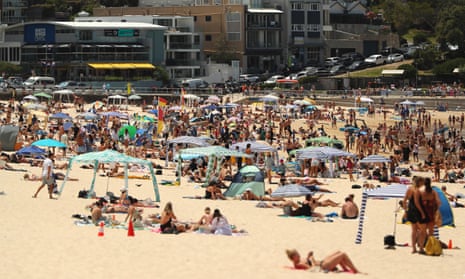 A few cabanas at Bondi Beach last month.