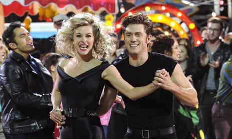 Julianne Hough and Aaron Tveit in the dress rehearsals for Grease: Live. 