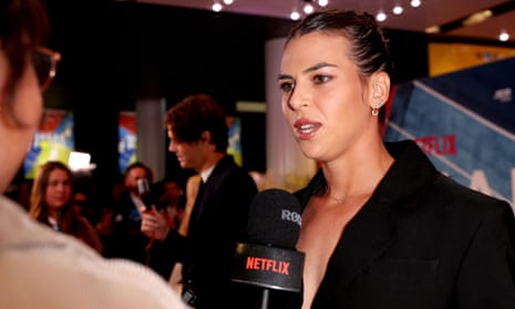 Ajla Tomljanovic speaks at the Netflix Break Point event ahead of the 2023 Australian Open in Melbourne.