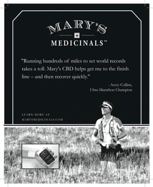 Avery Collins promotes Mary’s Medicinals.
