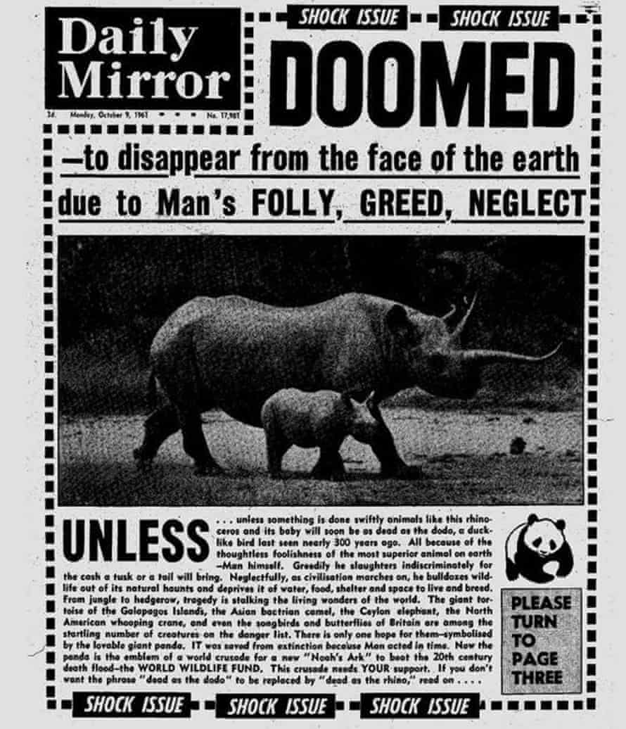 A special issue of the Daily Mirror in 1961 to cover the launch of the WWF Launch.