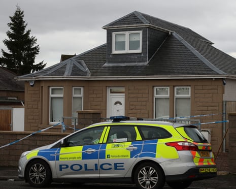 Police outside the Edinburgh property where the attack took place.