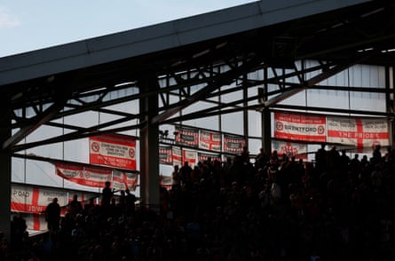 Brentford fans at the GTech Stadium in April 2025.