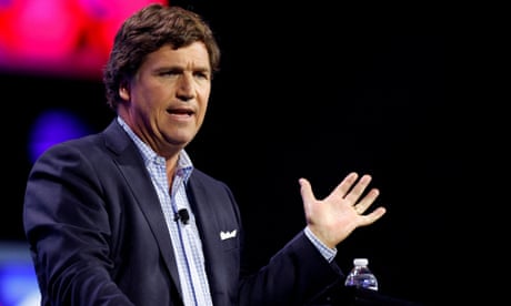 FILE PHOTO: Turning Point Action Conference in Florida<br>FILE PHOTO: Former Fox News commentator Tucker Carlson speaks during the Turning Point Action Conference in West Palm Beach, Florida, U.S. July 15, 2023. REUTERS/Marco Bello/File Photo