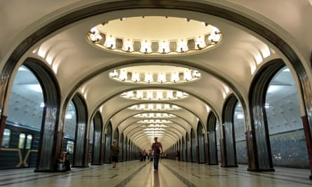 Mayakovskaya subway station in Moscow