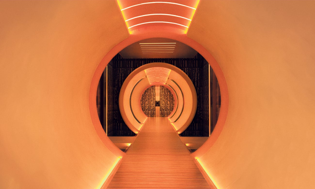 A circular, sci-fi-looking bunker tunnel