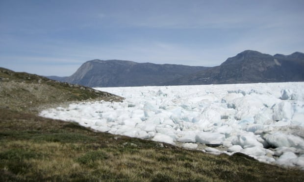 An image taken on 18 June 2019 of the Kangersuneq glacial ice fields in Kapissisillit, Greenland. 