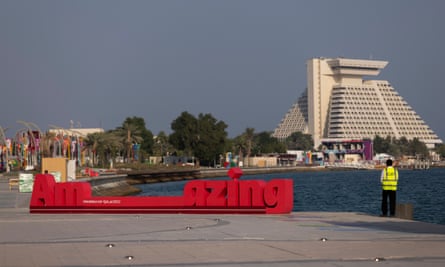 A sign saying ‘Amazing’ in Doha last month