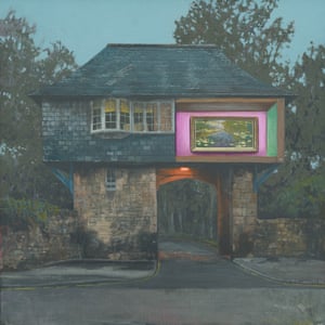 Monet Gatehouse from The Abandoned Dollhouses series of paintings by Andrew 'Mackie' McIntosh