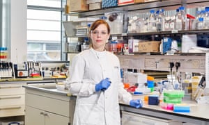 Scientist Christina Dold in a lab