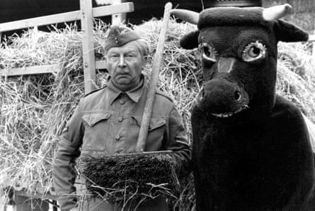 Milking it … Clive Dunn as Lance Corporal Jones in the episode Operation Kilt.