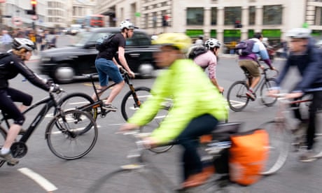 People on bikes in central London