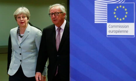 Theresa May and Jean-Claude Juncker.