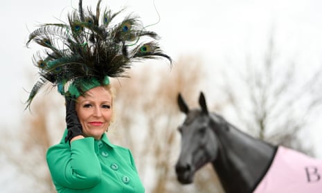 Racegoer Viv Jenner poses for a portrait ahead of racing on day three of the Cheltenham Festival.