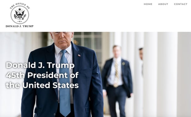 A screenshot of Donald Trump’s new website.