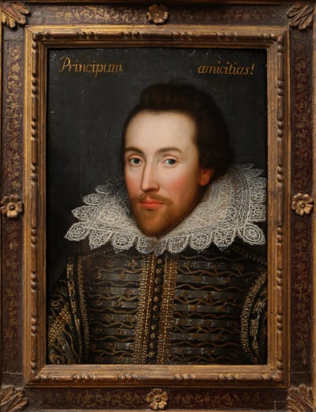 A painting believed to be the only image of Shakespeare made during his life.