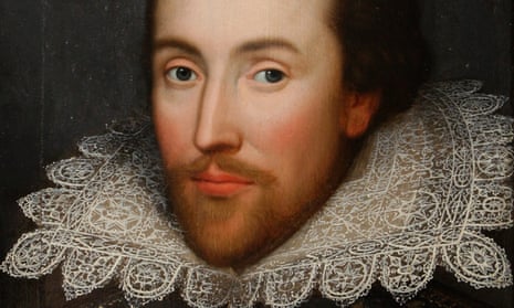 detail from a 1610 portrait of William Shakespeare.