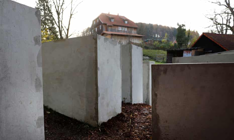 A version of Berlin’s Holocaust Memorial built by a German political art group next to the home of Björn Höcke
