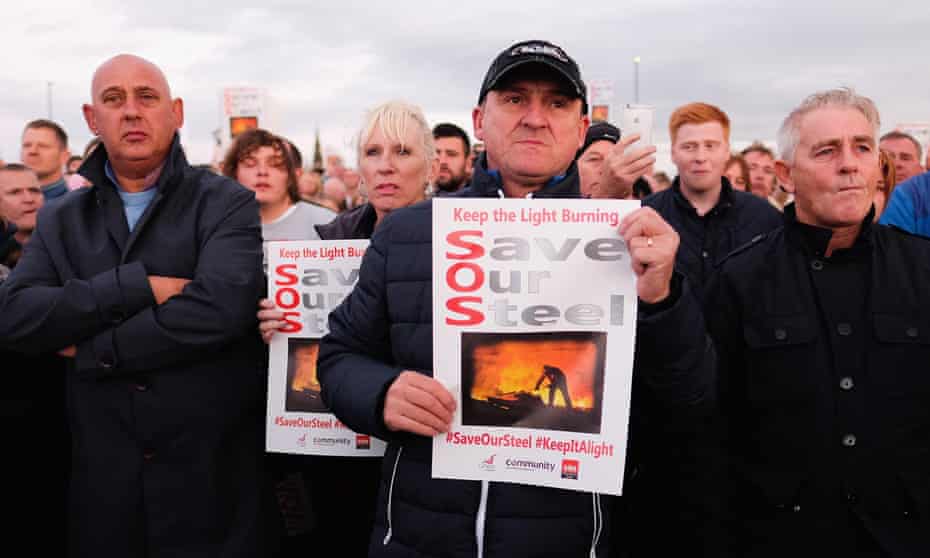 Protest against Redcar steel plant closure