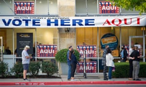Voters lining up in Austin, Texas on Tuesday.
