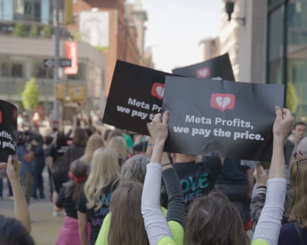 Protesters with placards