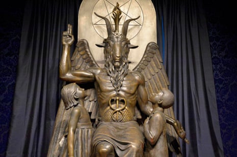 The Baphomet statue at the Satanic Temple