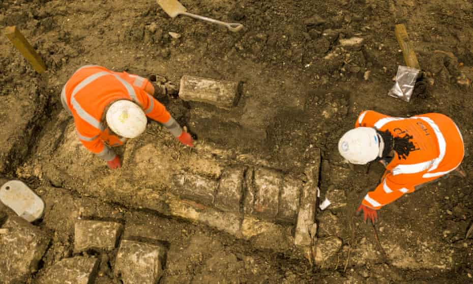 Archaeologists working on the site of St Mary’s church in Stoke Mandeville, Buckinghamshire