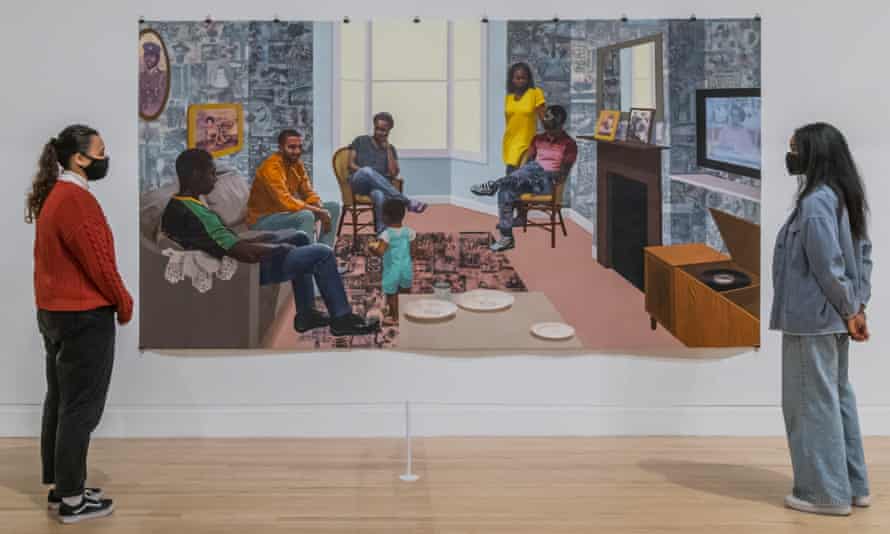 Njideka Akunyili Crosby’s Remain, Thriving 2018 at Tate Britain’s Life Between Islands: Caribbean-British Art 1950s-Now.