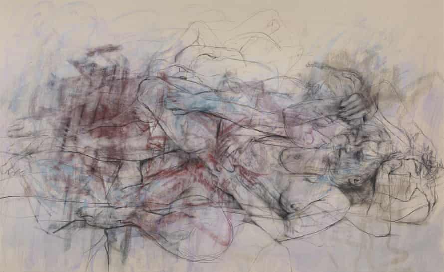 Ebb and Flow, 2015: oil stain, pastel and charcoal on canvas.