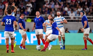 Camille Lopez strikes a drop goal to put France back ahead against Argentina in the sides’ thrilling opening game at the Rugby World Cup