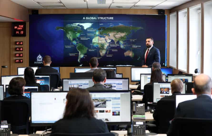 The command centre of Interpol in Lyon.