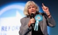 Britain's Reform UK Party Leader Nigel Farage holds a rally at the NEC in Birmingham<br>Ann Widdecombe speaks on the stage during the Reform UK party's rally at the NEC in Birmingham, Britain, June 30, 2024. REUTERS/Hollie Adams