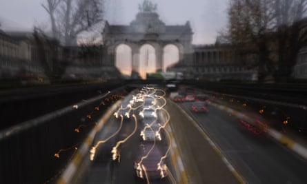 Long-exposure shot of traffic