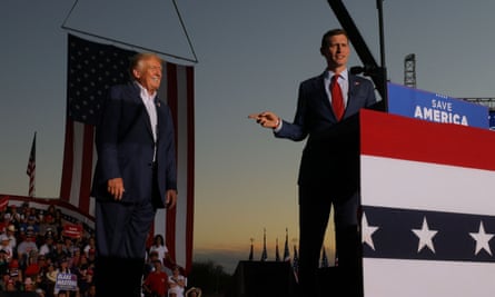 Donald Trump and Blake Masters at a rally in Arizona