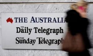 News Corporation logos outside its Sydney office. There is growing criticism in Australia at what is seen as bias against the Labor party.