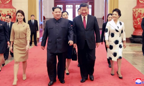 Xi Jinping and Kim Jong Un meeting