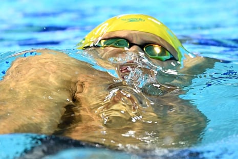 Mitch Larkin of Australia competes during the Men's 100m Backstroke Final
