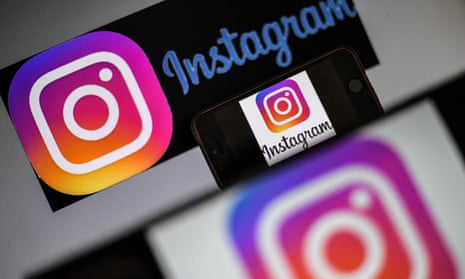 Instagram logos on screens