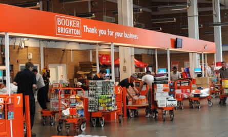 Inside a large Booker cash and carry warehouse in Brighton in 2012