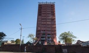 One of the surviving blocks – 10 Red Road Court – was reduced in size, but standing tall and defiant.