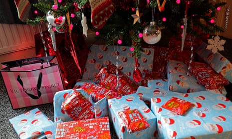 Presents under a Christmas tree